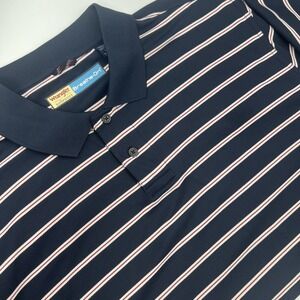 Wrangler Authentics‎ Breathe-Dri Mens Size XL Polo Navy Blue/Red/White Striped